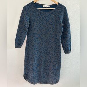 LOFT animal print long sleeve dress